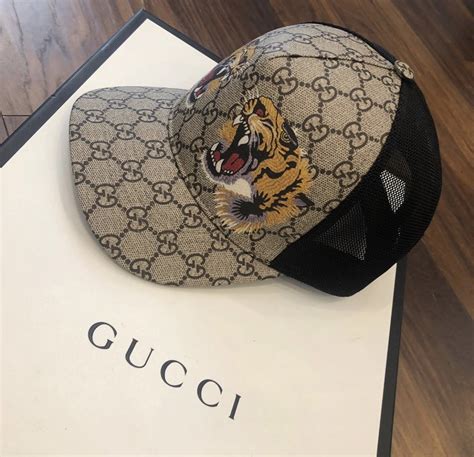 gucci leather bee hat replica|Gucci flying tiger sweater.